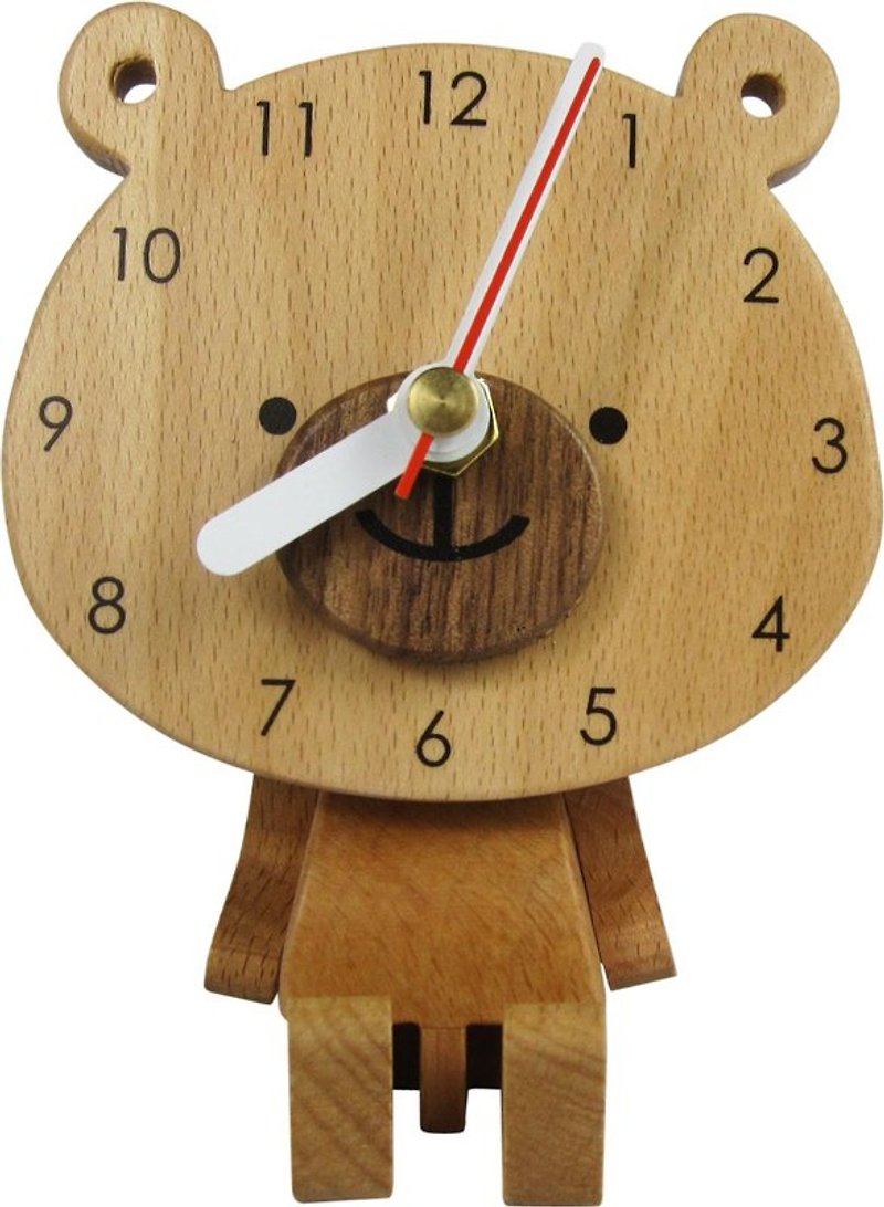MuMu熊時計 - Clocks - Wood Brown