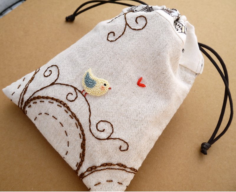 Small yellow bird Peng Peng bundle pocket gift - งานไม้/ไม้ไผ่/ตัดกระดาษ - กระดาษ 