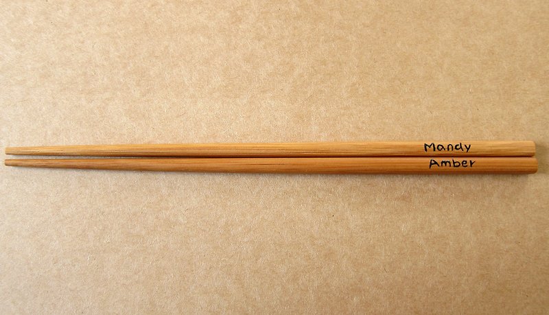 "Graduation gift Shipping clearing the" roast Moso bamboo chopsticks (handwriting customized limited English words) - Chopsticks - Bamboo Brown