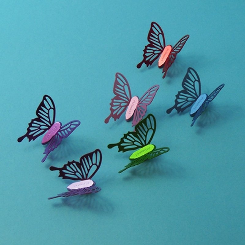 Desk + 1 │ cold crushed butterfly magnet group (6 Pack) - bright color - Stickers - Other Metals Multicolor