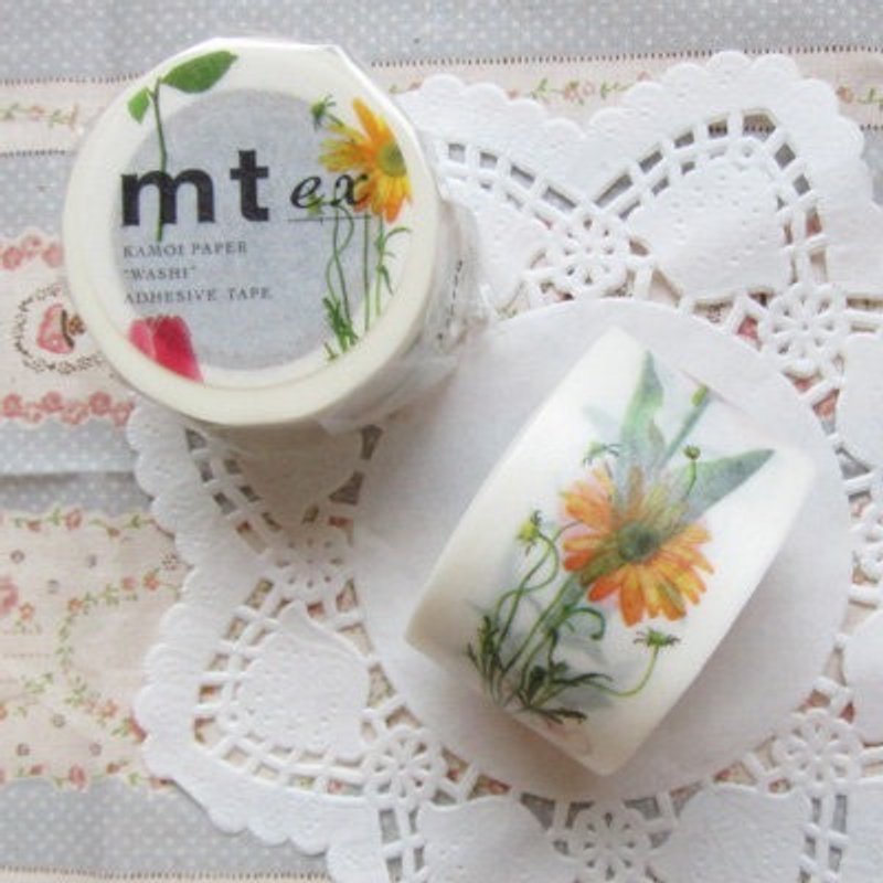mt and paper tape mt ex [flower (MTEX1P60)] - Washi Tape - Paper Yellow