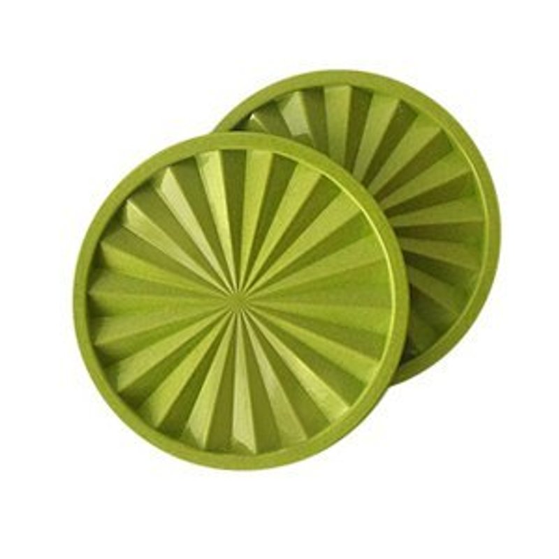 Eco-friendly bamboo fiber-full bamboo coaster 2 pcs (natural green) - Teapots & Teacups - Plants & Flowers Green