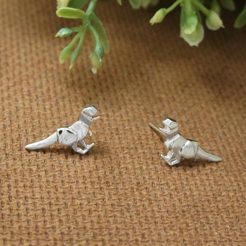 Tyrannosaurus sterling silver (one pair) - Earrings & Clip-ons - Other Metals 