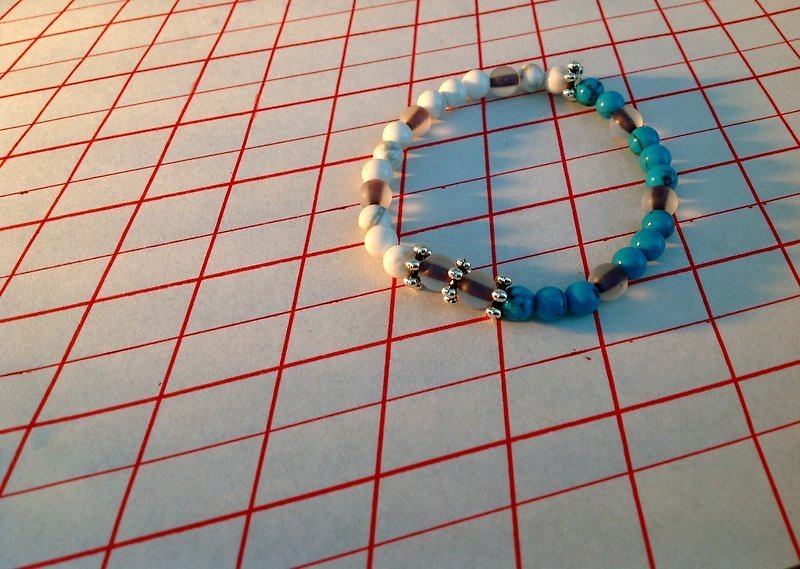 Corolla silvery bracelet ∞ under the blue sky - Bracelets - Other Materials Multicolor