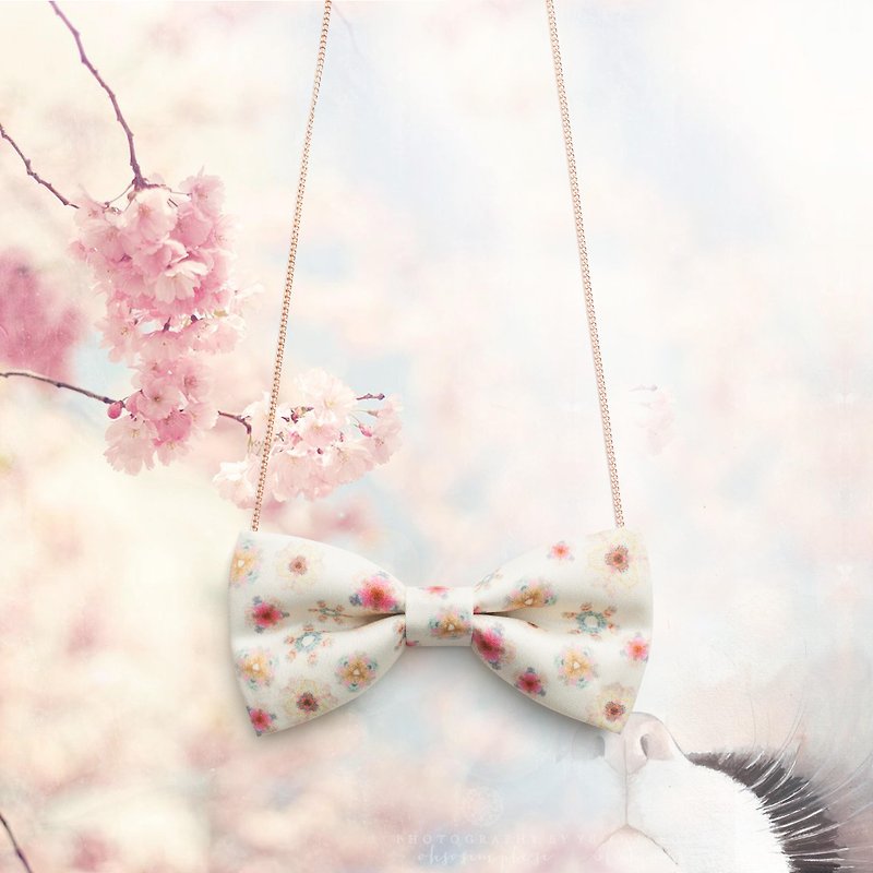 スタイルK0160キャプチャ桜のプリント蝶ネクタイの猫のペットの首輪ネックレスの頭飾りの子供たちが蝶ネクタイ - チョーカー - その他の素材 イエロー