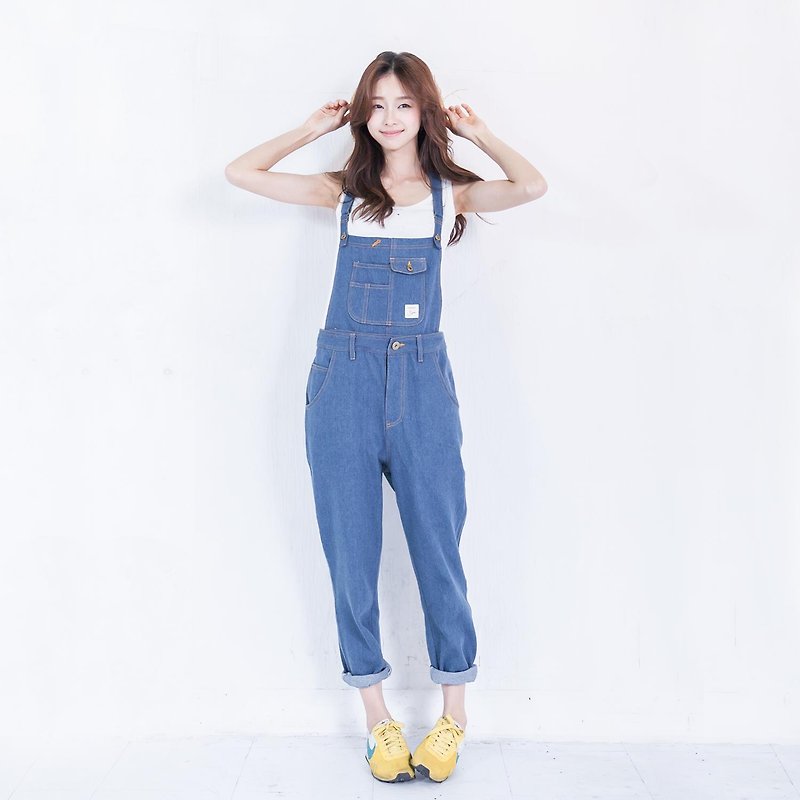 ◆ SUMI PLUS + hand-made series. Vintage bib generation projects ◆ 4SF700_ pure tannin color - Overalls & Jumpsuits - Cotton & Hemp Blue