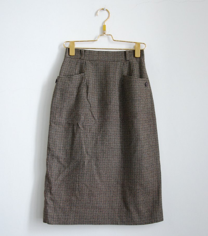 Pocket vintage wool skirt - Skirts - Other Materials 
