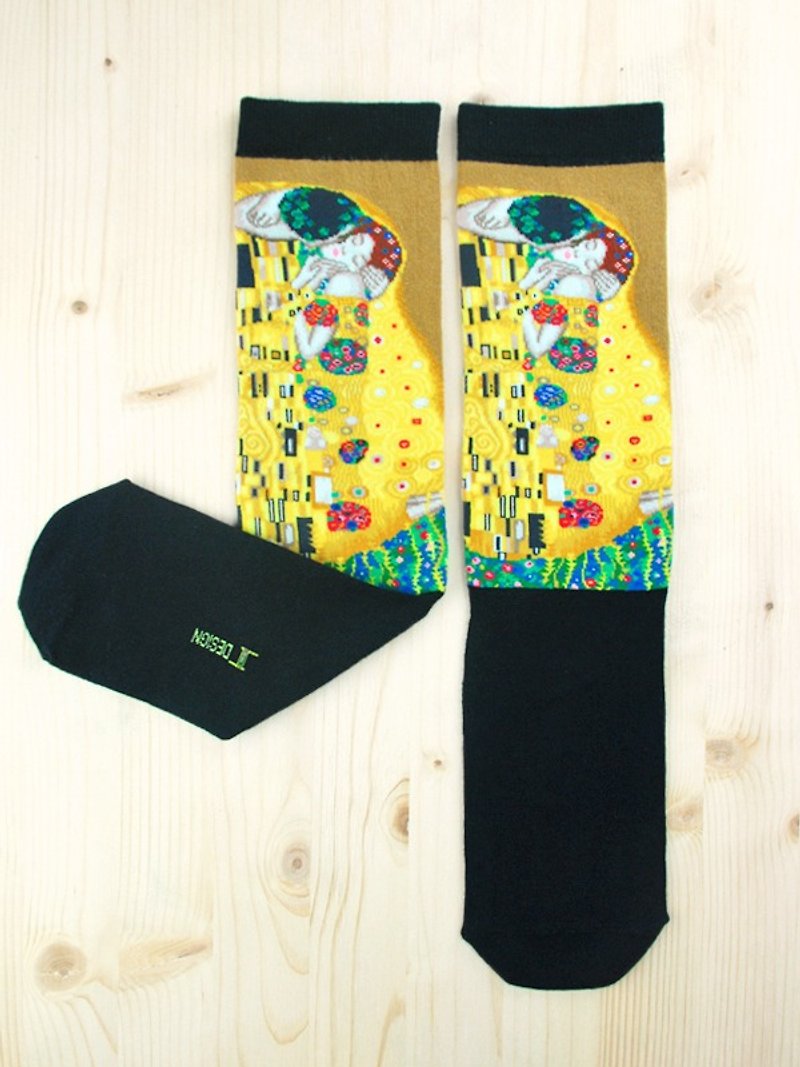 JHJ Design 加拿大品牌 高彩度針織棉襪 名畫系列 - 吻襪子(針織棉襪) - 襪子 - 其他材質 