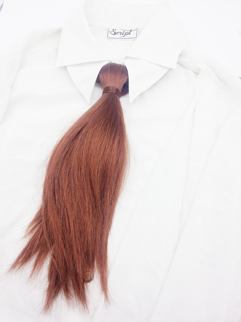 髪のネクタイ[ロストと検索] - ネックレス - その他の素材 ブラウン