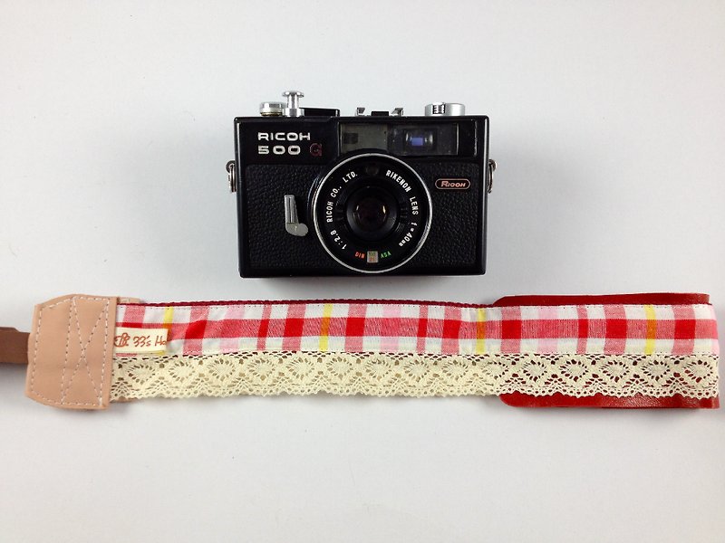Hand-made monocular. Monocular-like decompression camera strap. Camera strap---lace red grid - Camera Straps & Stands - Genuine Leather Red