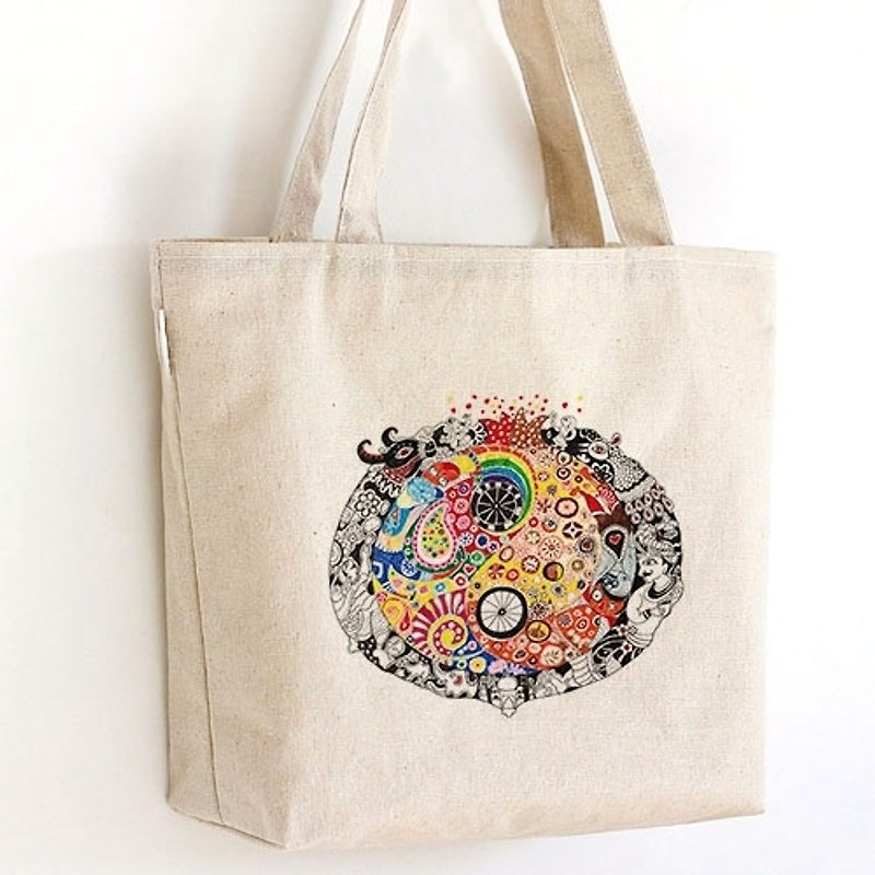 Tote bag-Colorful India - Messenger Bags & Sling Bags - Other Materials White