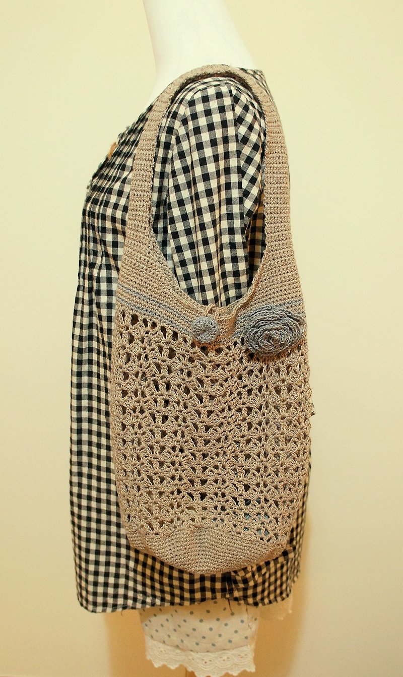 Cotton braided shoulder side whims sweet wind girl backpack ~ - Messenger Bags & Sling Bags - Other Materials Brown
