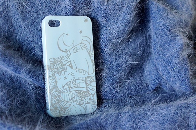 【Dream Step－手繪系列】iPhone 手機殻 - 手機殼/手機套 - 塑膠 藍色