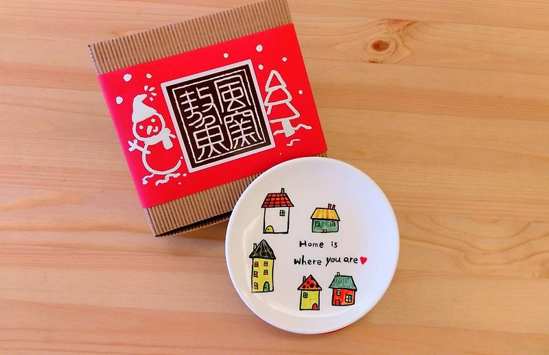 [Limited] ☃ Christmas gift exchange, "have you the place is home ♥ dessert plate" with box (single) - Small Plates & Saucers - Porcelain Multicolor