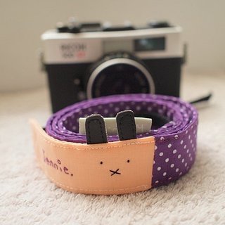 hairmo. Black Bunny Double-Hanging Camera Strap-Purple Orange (General)