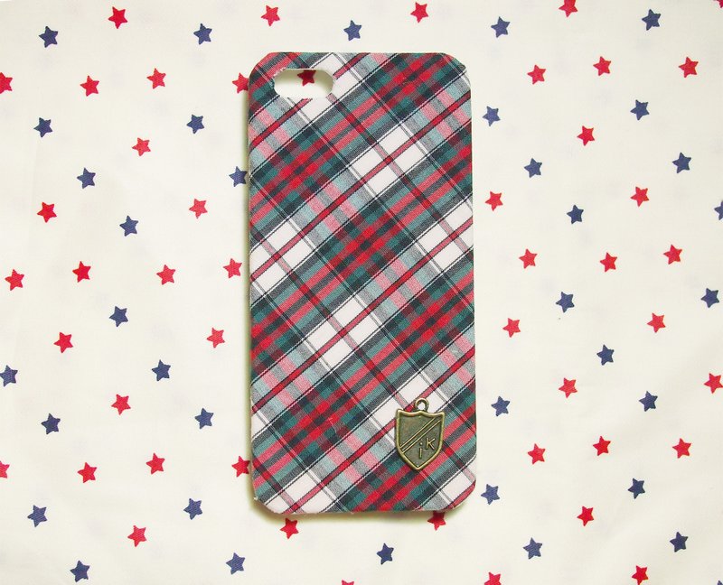 ファブリック スコットランドグリーンチェック柄電話ケース カップル タイプ Apple iPhone 6 プラス 6+ 5s 5 4s 4 HTC バタフライ 2 3 ワン 最大 M9 M8 M7 欲望の目 E9 プラス 800 816 - スマホケース・カバー - その他の素材 ホワイト