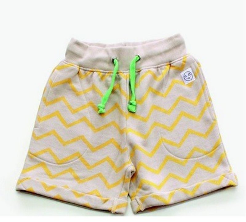 2015 春夏 indikidual 黃色波浪紋短褲 - 其他 - 棉．麻 黃色