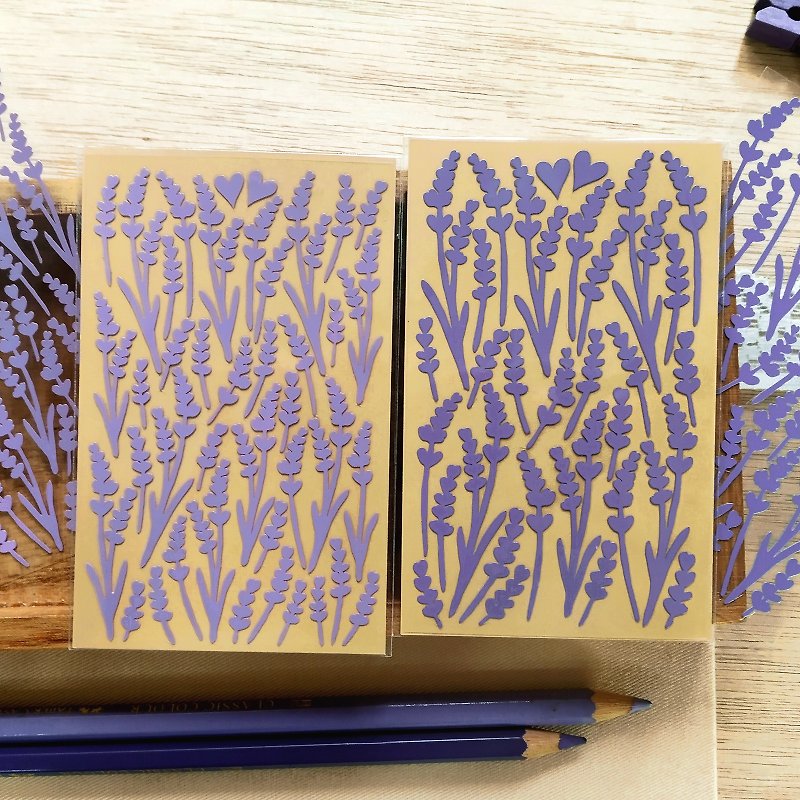 薰衣草貼紙 2份組 - 貼紙 - 防水材質 紫色