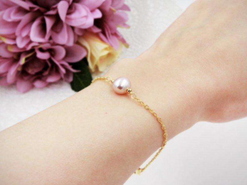 ♪FANG â € ¢ [Crystal] Pink Freshwater Pearl Series Bracelet - สร้อยข้อมือ - เครื่องเพชรพลอย สึชมพู