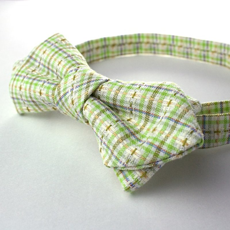 Bowtie (green check) - Ties & Tie Clips - Other Materials Green