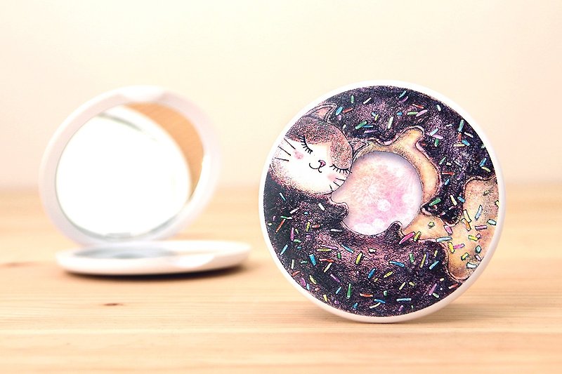 Good round double sided mirror - cat donut - Other - Plastic 