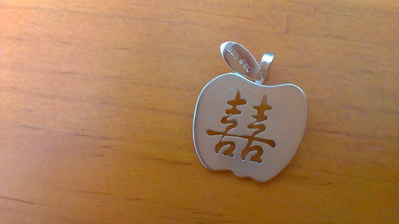 <囍果> The Beauty of Chinese Characters Series Silver Jewelry by Dai Le Studio d'EL - Necklaces - Other Metals Gray