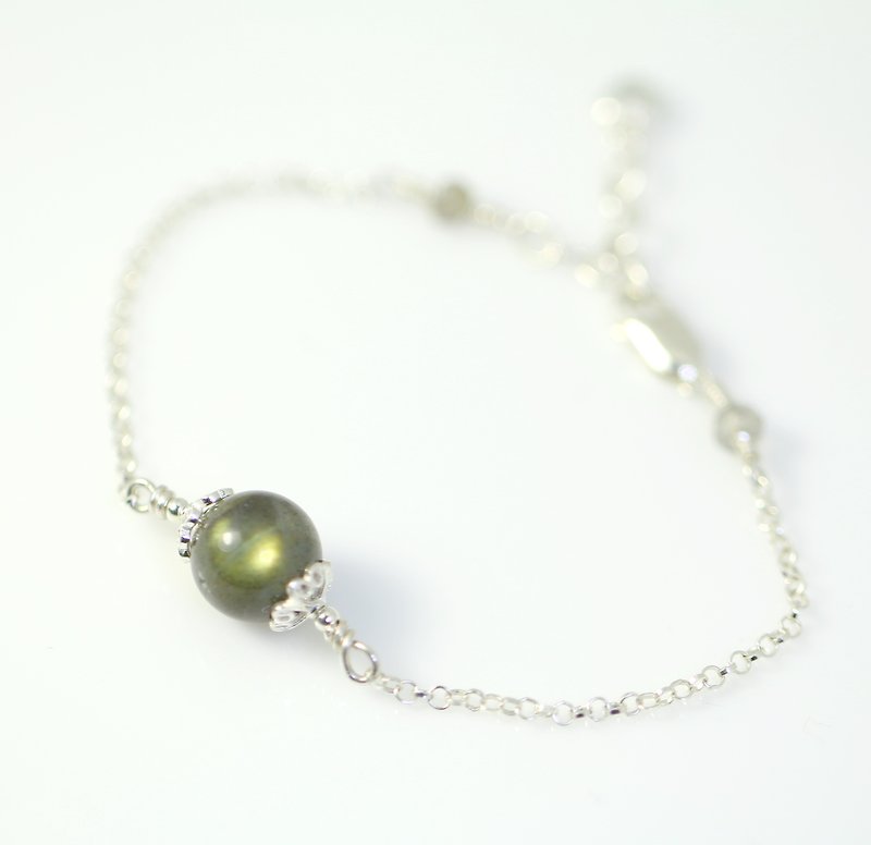 Valentine's Day Gifts_Colorful Labradorite Sterling Silver Bracelet - Bracelets - Gemstone Gray
