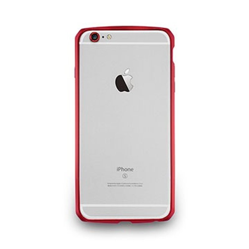 iPhone 6 Plus/6s Plus — カーボン ファイバー テクスチャード アルミニウム合金保護フレーム - バーガンディ - スマホケース - 金属 レッド