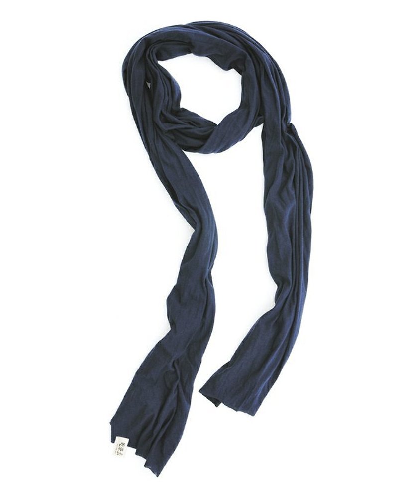 Explications original brand spring and autumn | dark blue | cotton solid color scarves - ผ้าพันคอ - วัสดุอื่นๆ สีน้ำเงิน