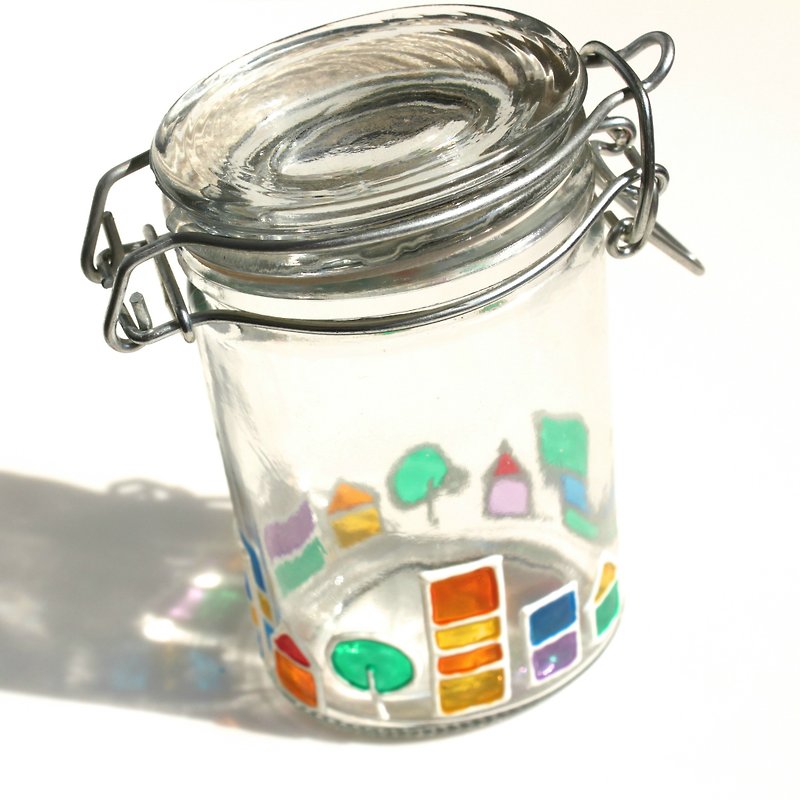 แก้ว ของวางตกแต่ง หลากหลายสี - Rainbow Village│Colorful Cottage Houses Decorative Stained Glass Bottle