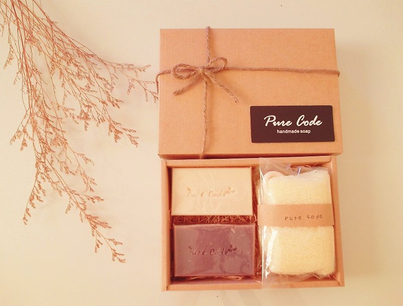Pure Barcode - Washing Bath Temperature Handmade Soap Gift Box (Graduation Gift, Christmas Gift) - ครีมอาบน้ำ - พืช/ดอกไม้ ขาว