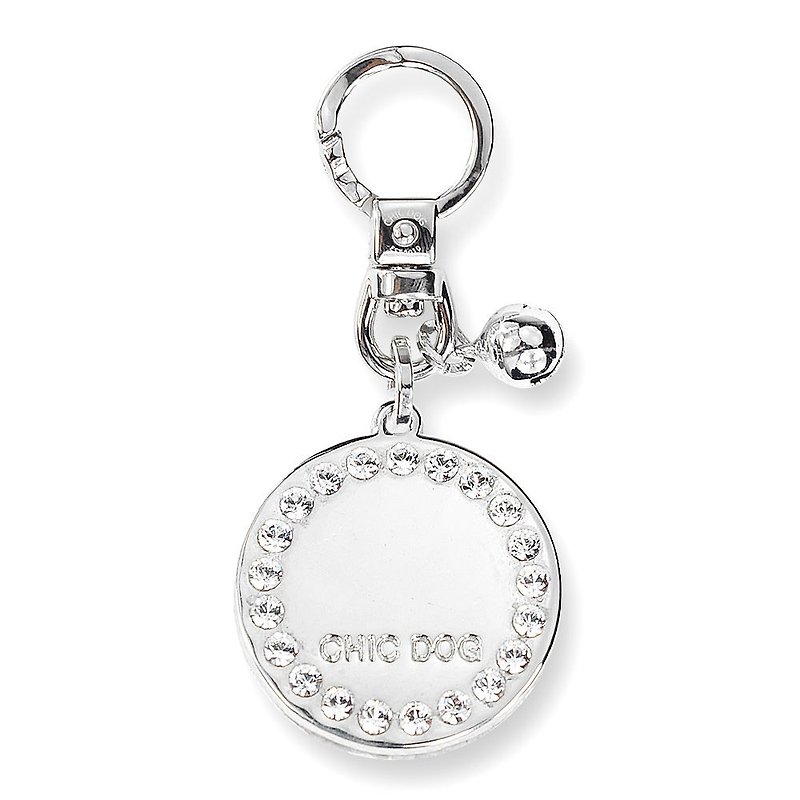 【Activity buckle】Laser engraving diamond ring name tag - ปลอกคอ - โลหะ สีเงิน
