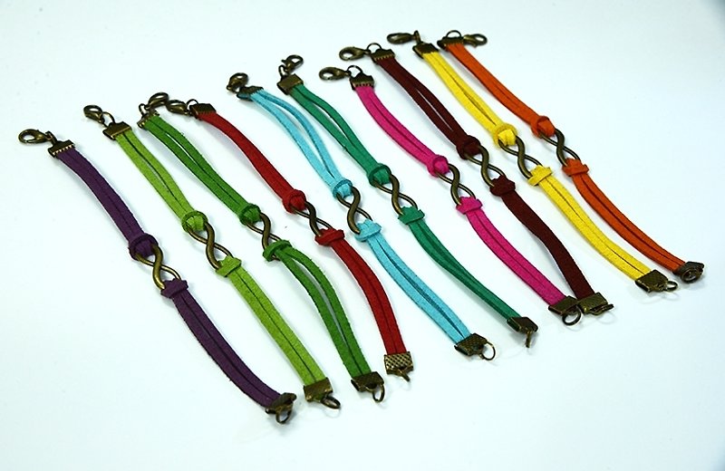Unlimited ∞ simple hand-woven bracelet - สร้อยข้อมือ - วัสดุอื่นๆ หลากหลายสี
