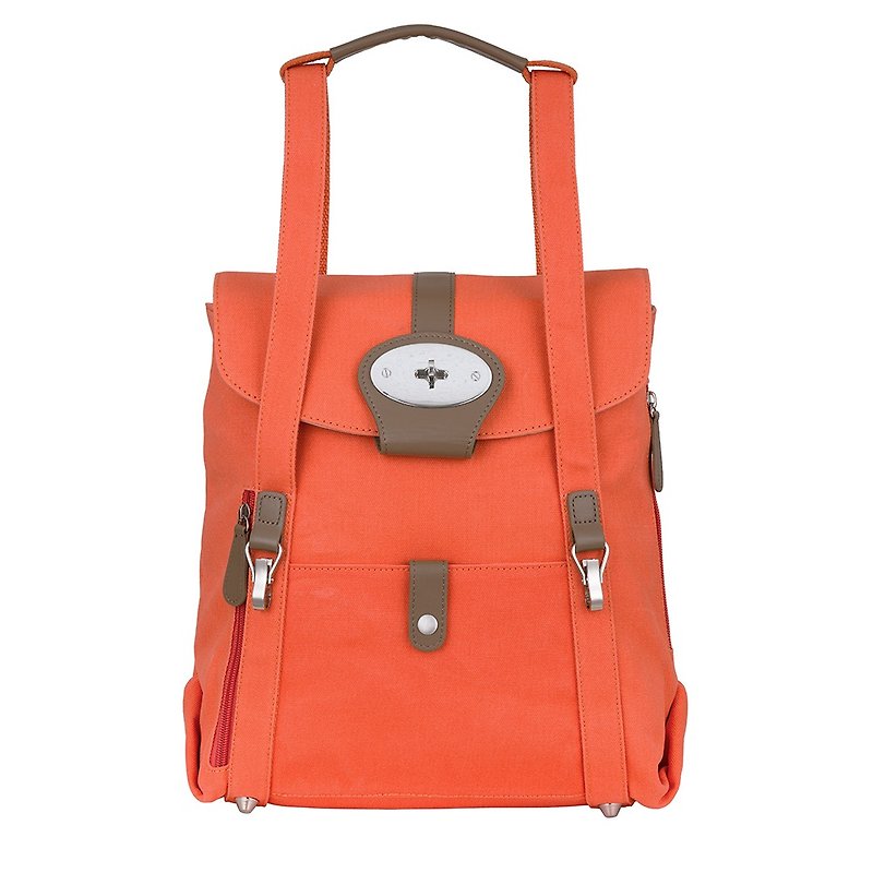 13-inch | Little Baker | Three-use backpack | Orange | Canvas with leather | Winning works - กระเป๋าเป้สะพายหลัง - วัสดุอื่นๆ หลากหลายสี