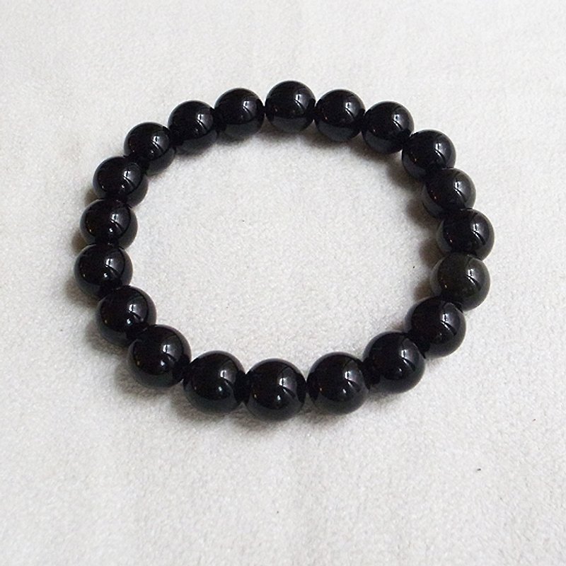 ☽ Qixi hand-made ☽【07266-8m】8mm obsidian bracelet - Bracelets - Other Materials Black