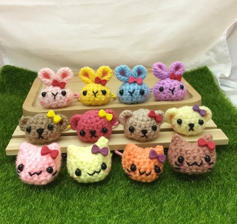 Cute animal heads, cats, rabbits, bears, children’s hair bundles, hair rings, and hair accessories available in many colors - Hair Accessories - Other Man-Made Fibers Multicolor