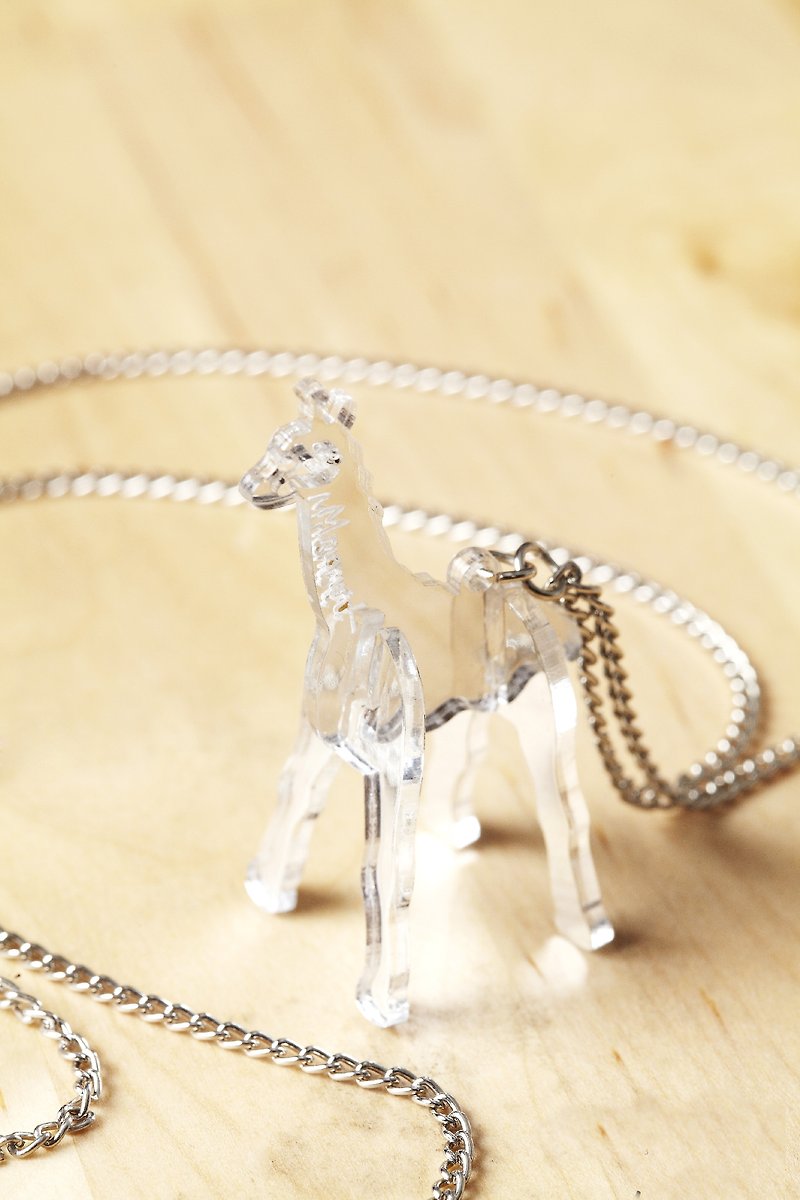 Original pattern - three-dimensional giraffe necklace - Forest travel - สร้อยคอ - อะคริลิค ขาว