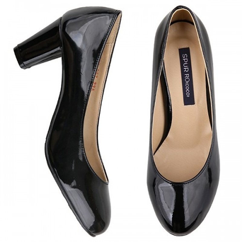 【2017NEW YEAR SPECIAL ITEM】SPUR Simply glossy heels FF8057 BLACK - High Heels - Genuine Leather Black