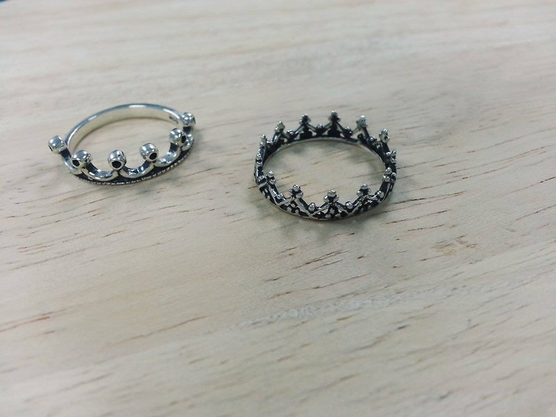 純銀后冠戒指 - 戒指 - 其他金屬 灰色