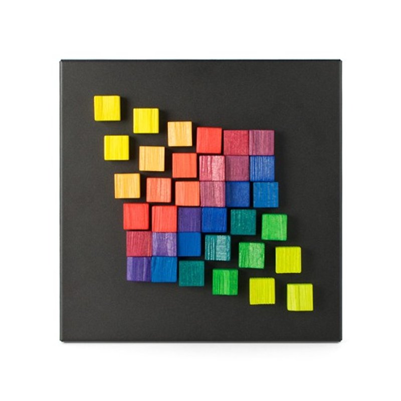 Wooden colorful relief playableART*Magnet Relief - Square 3 - Items for Display - Wood Multicolor