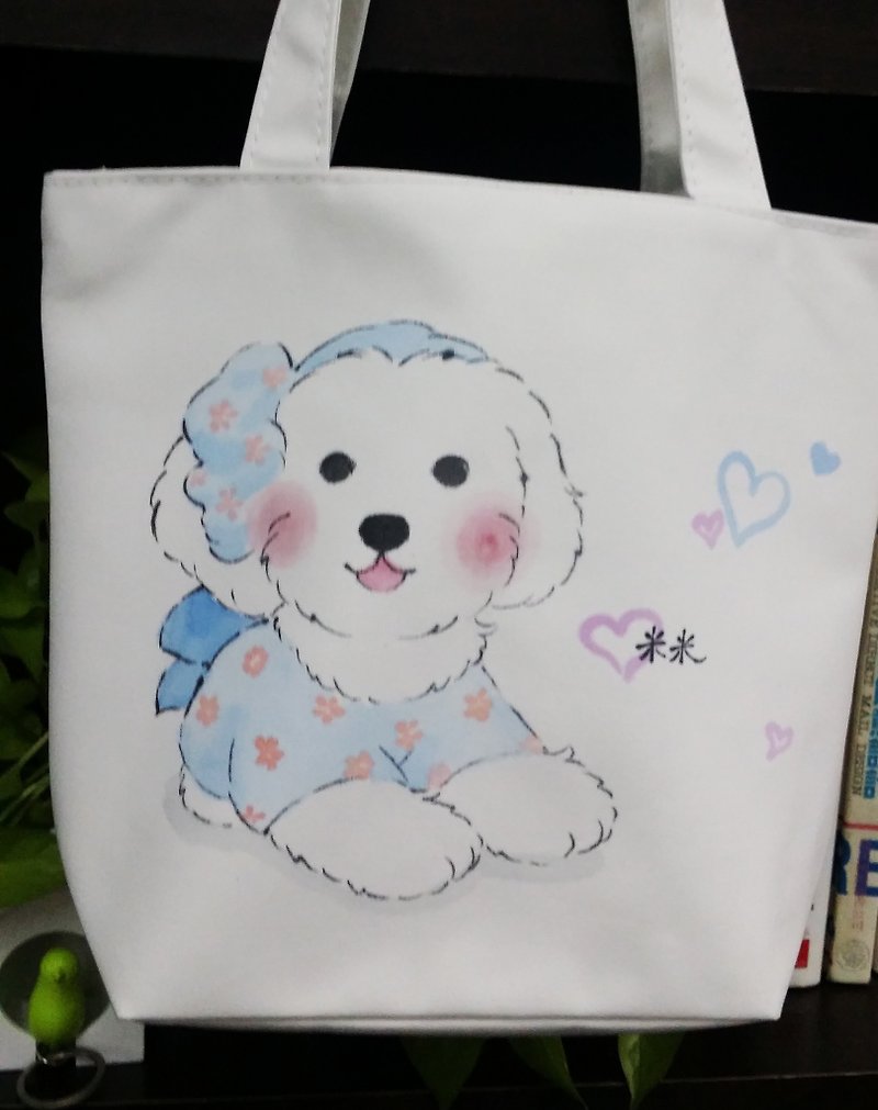 Hand-painted canvas bag small baby. Custom models - Handbags & Totes - Other Materials White