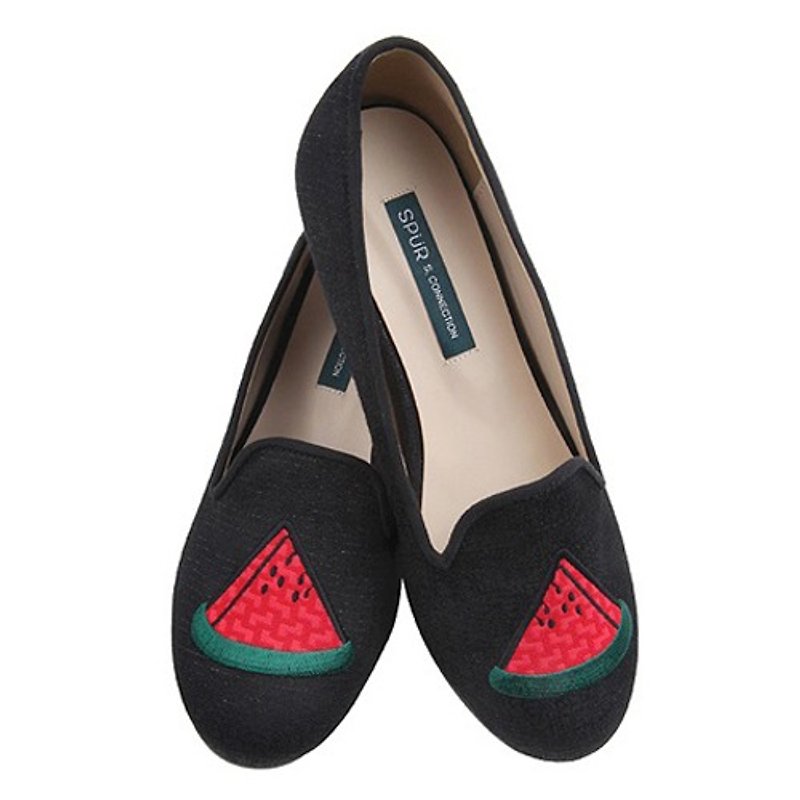 【2017 MUST HAVE ITEM】SPUR Cute watermelon flatsHS7043 BLACK - Women's Casual Shoes - Other Materials Black