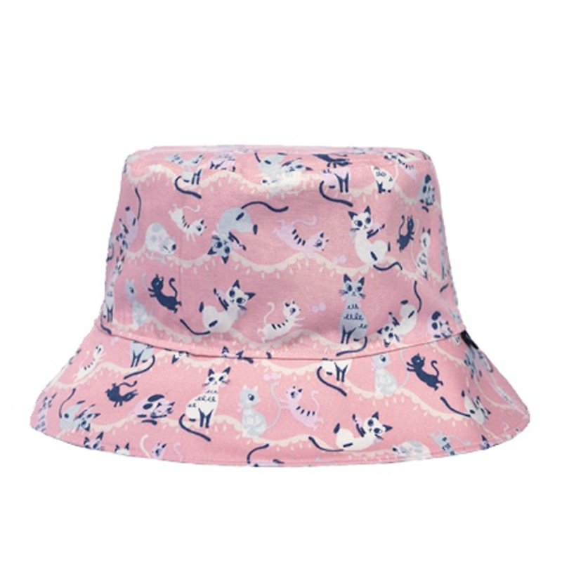 Miss cat with a double play fisherman hat - Hats & Caps - Other Materials Pink