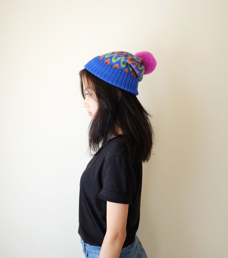 【 經典系列 】Studio Chiia  *手工針織毛帽 毛線帽 - 帽子 - 其他材質 藍色