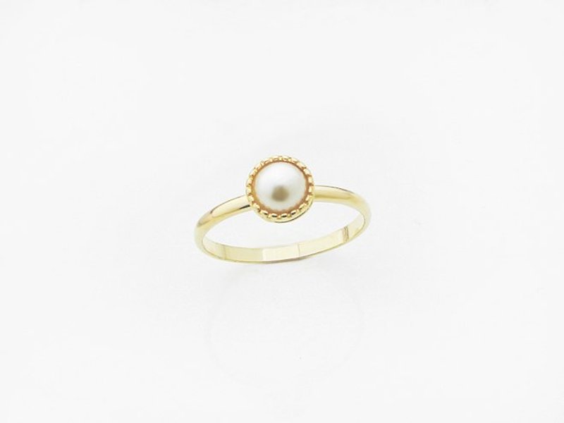 白色法式典雅珍珠戒指
