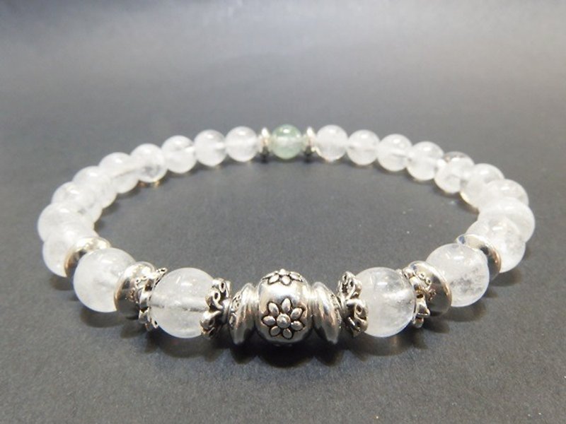 Wish come true - high quality natural white ghost + Tsui ghost 925 sterling silver bracelet Hong Kong original design - Bracelets - Gemstone White