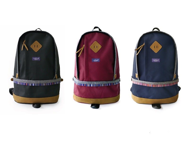 Matchwood Bilayer ethnic style backpack with 17-inch laptop compartment - กระเป๋าเป้สะพายหลัง - วัสดุอื่นๆ หลากหลายสี