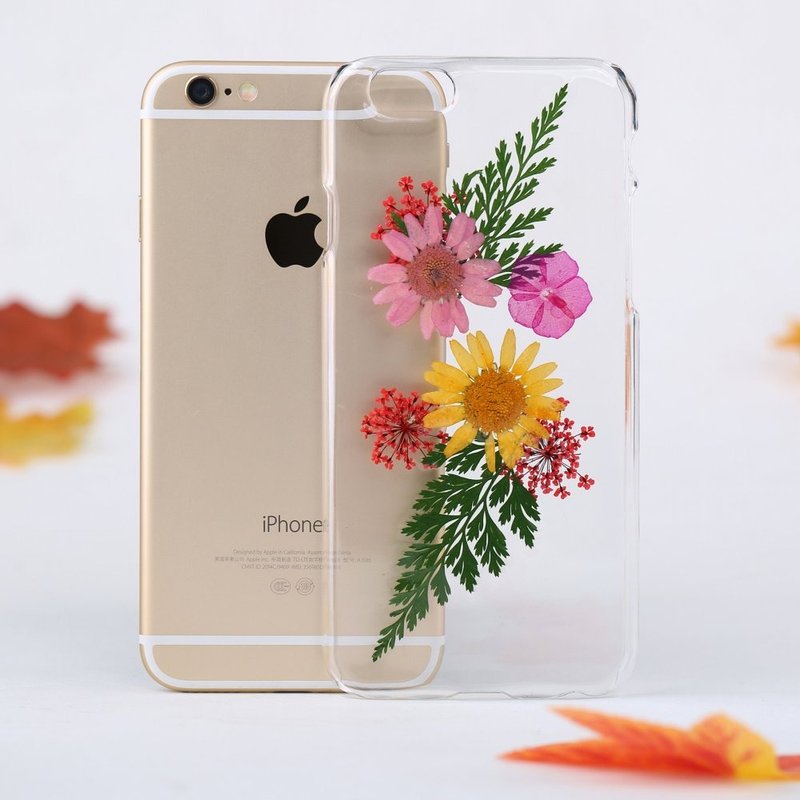 iPhone Case Handmade Pressed Flower Phone Case for iPhone Samsung - เคส/ซองมือถือ - พืช/ดอกไม้ หลากหลายสี