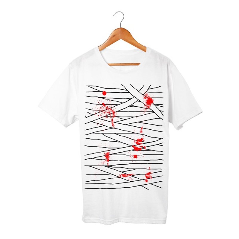 フェイクBandageTシャツ - 居家服/睡衣 - 棉．麻 白色