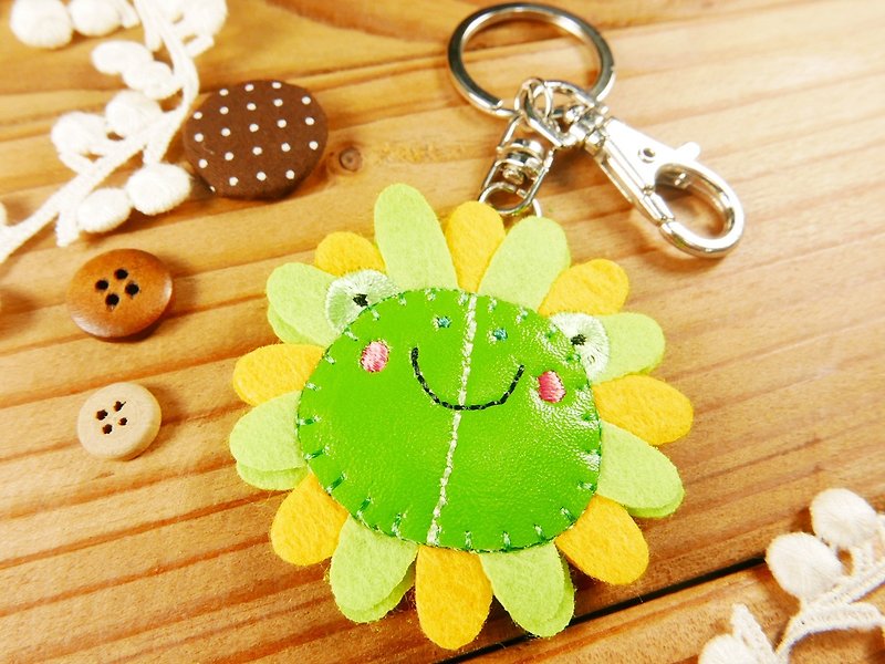 Embroidery Key Ring | Flower Animal Series-Frog Finger Doll Pen Case Key Ring | Art Light Sticky - Keychains - Other Man-Made Fibers Multicolor